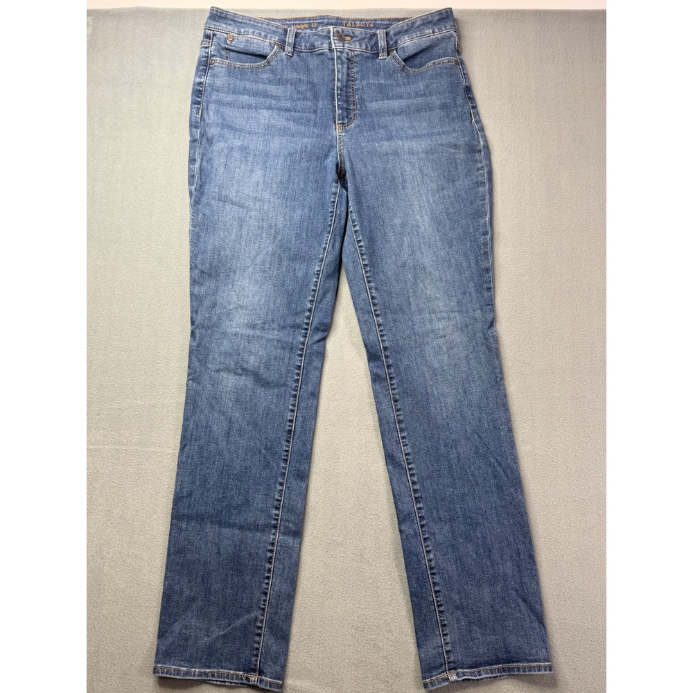 Talbots Heritage Straight Leg Mid Rise Jeans Sz 12 Classic Minimalist Casual